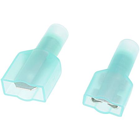 10 pc Blue 16-14 Gauge Male/Female Set Fully Insulated Quick Disconnect, .250 In