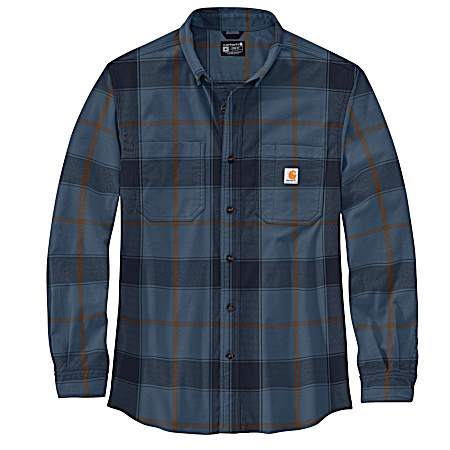 Men's Rugged Flex Relaxed Fit Midweight Flannel Long-Sleeve Plaid Shirt