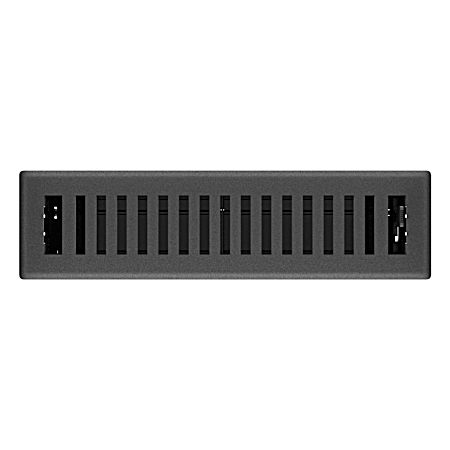 2.25 in. x 12 in. Black Iron Montezuma Decorative Floor Register