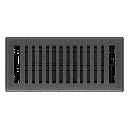 4 in. x 10 in. Black Iron Montezuma Floor Register