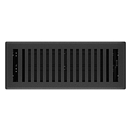 4 in. x 12in. Black Iron Montezuma Floor Register