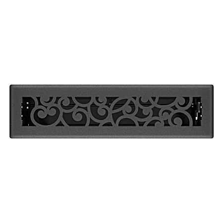 2.25 in x 12 in. Black Iron Wonderland Decorative Floor Register