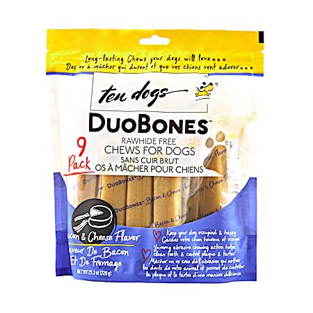 DuoBones Bacon & Cheese Rawhide-Free Dog Treats - 9 Pk