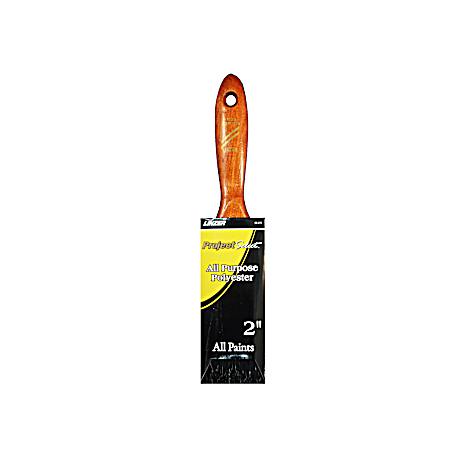2 in. Latex Varnish Walnut Wood Beavertail Handle Flat Brush