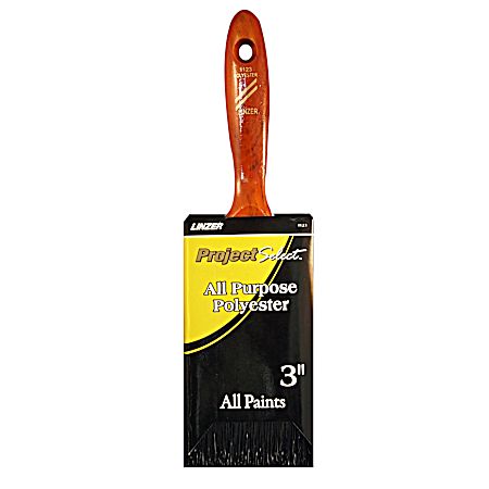 3 in. Latex Varnish Walnut Wood beavertail Handle Flat Brush