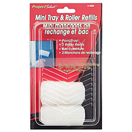 3 in. Mini Roller Refills & Paint Tray