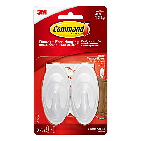 White Terrace Hooks - 2 Pk