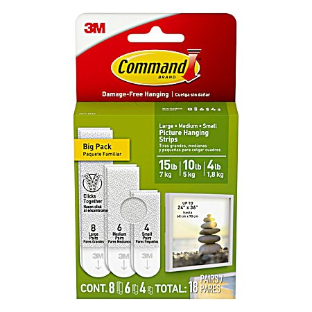 Assorted Picture Hanging Strips Big Pack