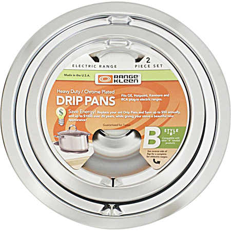 2 Pc Electric Style B Chrome Drip Pans
