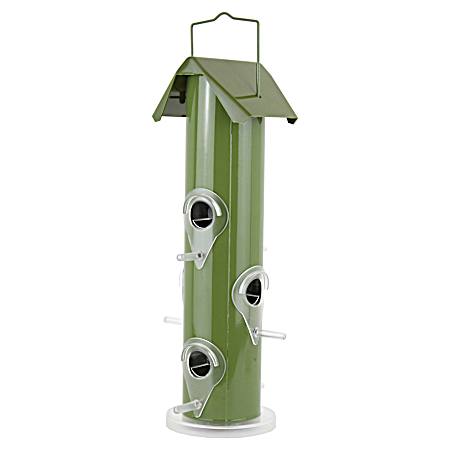 Green Metal Tube Wild Bird Feeder