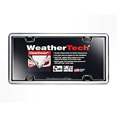 License Frame Clear Cover w/ Chrome Frame