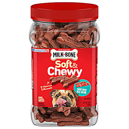 25 oz Soft & Chewy Bones w/ Real Bacon Dog Treats