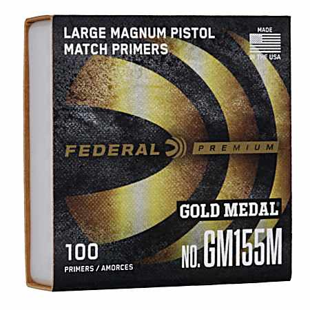 Premium Gold Metal Match Mag Pistol Primer - 100 Ct.