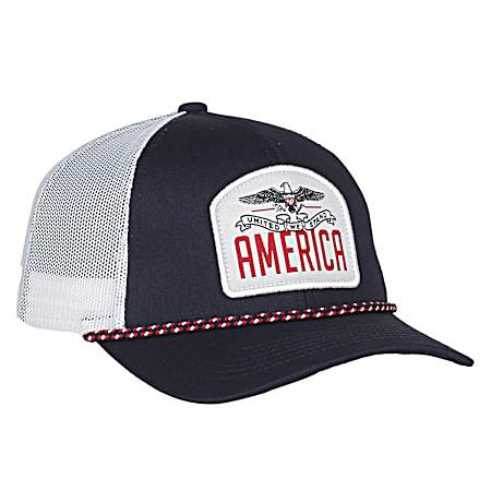 Men's Navy/White American Eagle Patch Logo Cap