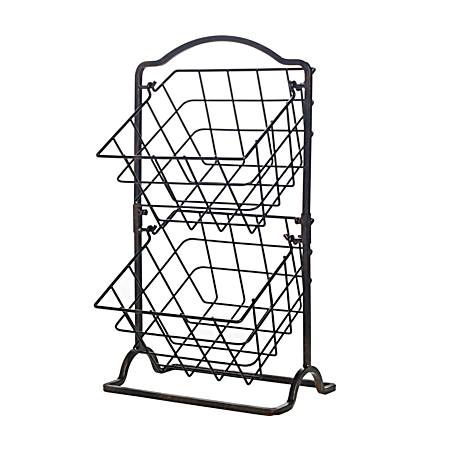 Gourmet Basics Black General Store 2-Tier Hanging Basket
