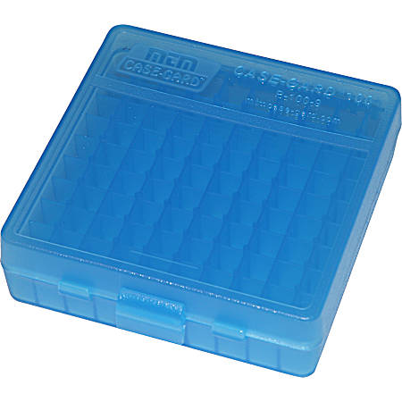 100 Round Blue Flip-Top Ammo Box - 9MM