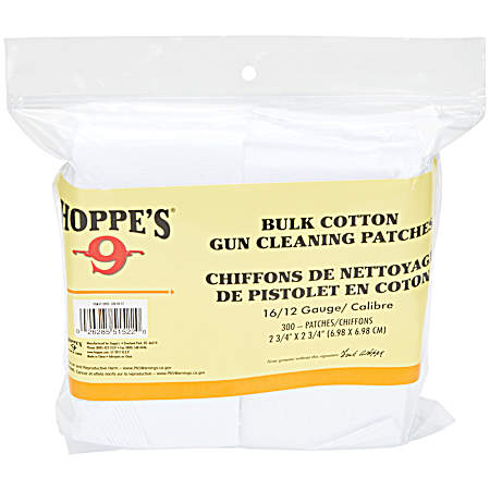 Hoppe's #5 Cleaning Patch 12-16 Gauge 300 Count