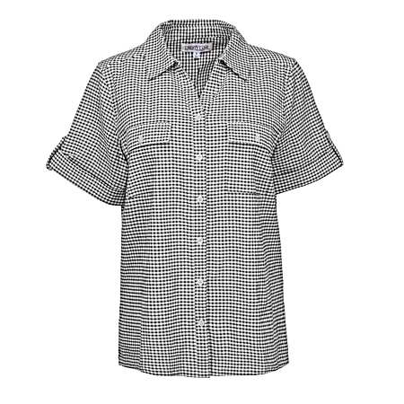 Women's Button Front Camp Short Sleeve Camp Shirt