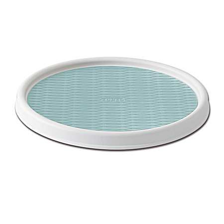 12 in. Aqua Non-Skid Pantry Cabinet Lazy Susan Turntable
