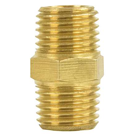 1/4 in. NPT Male x 1/4 in. NPT Male Hose Connector - Brass