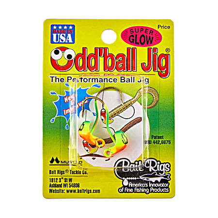 Odd' Ball Jig 2 Pk - Firetiger Glow