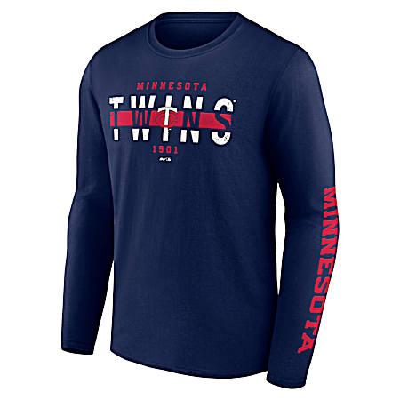 Men's Minnesota Twins Athletic Navy Final Effort Long Sleeve Shirt