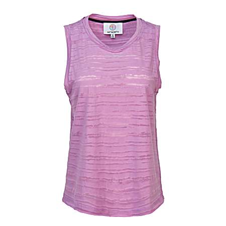 Women's Sleeveless Scoop Neck Tank w/ Raw Edge