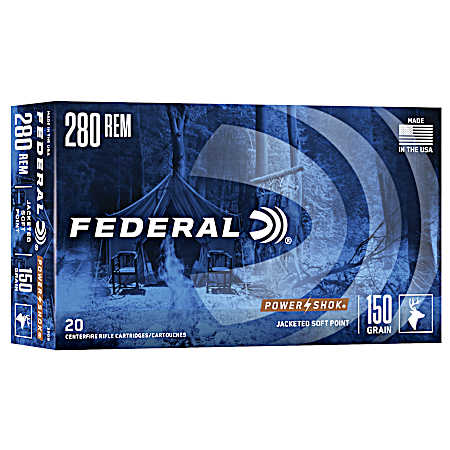 .280 Remington Power-Shok Jacked Soft Point 150 Grain Centerfire Rifle Cartridges - 20 Rounds