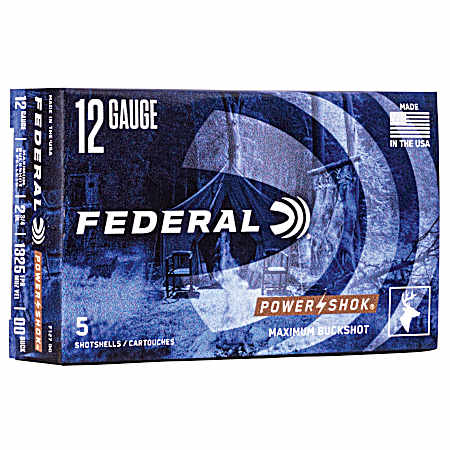 12 Gauge Power Shok Buckshot 2-3/4'' 00 Buckshot Shotshells - 5 Rounds