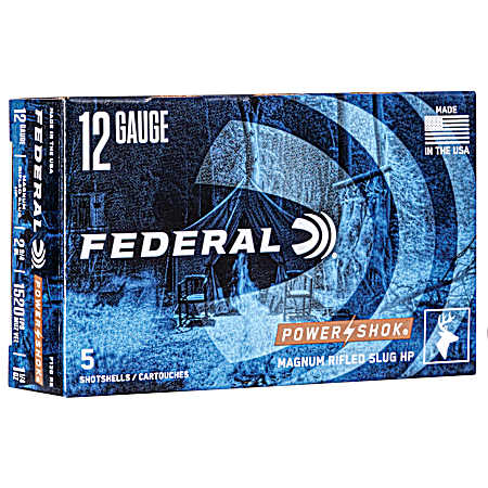 12 Gauge Power-Shok Rifled Slug 2-3/4'' 547 Grain Shotshells - 5 Rounds