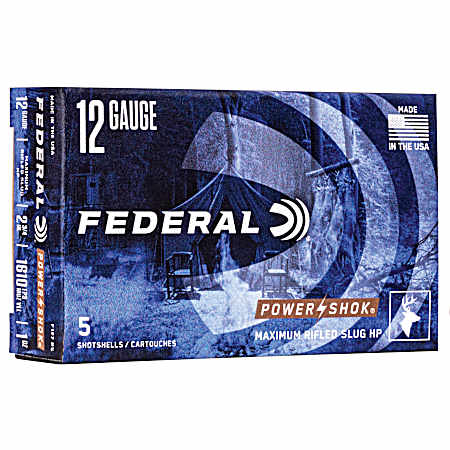 12 Gauge Power-Shok Rifled Slug 2-3/4'' 438 Grain Shotshells - 5 Rounds