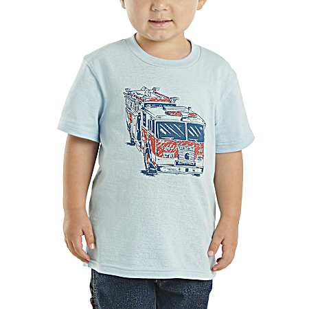 Toddler Boys' Clear Sky Fire Truck Short Sleeve Shirt