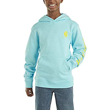 Little Boys' Gulf Blue Graphic Pullover Sweatshirt
