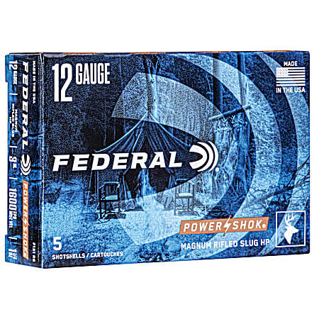 12 Gauge Power-Shok Rifled Slug 3'' 547 Grain Shotshells - 5 Rounds