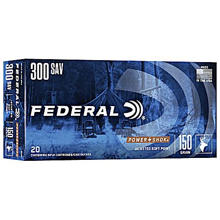 .300 Savage Power-Shok Jacked Soft Point 150 Grain Centerfire Rifle Cartridges - 20 Rounds