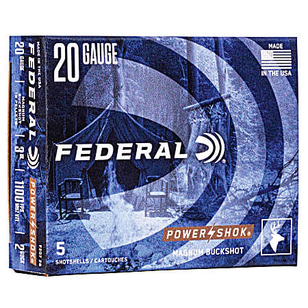 20 Gauge Power-Shok Buckshot 3'' 2 Buckshot Shotshells - 5 Rounds