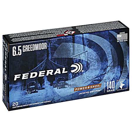 6.5 Creedmoor Power-Shok 140 Grain Rifle Cartridges- 20 Rounds