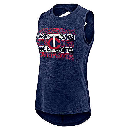 Women's Minnesota Twins Athletic Navy Heather Pregame Vibe Tank Top