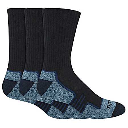Men's Industrial Mid-Weight Black Crew Socks