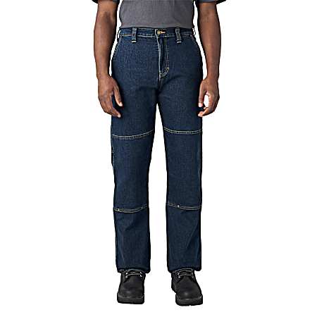 Men's Flex Denim Dark Wash Double Knee Jeans