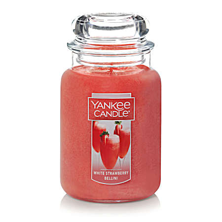 22 oz White Strawberry Bellini Jar Candle