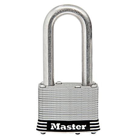 1-3/4 in Wide 2 in Long Shackle  Laminated Stainless Steel Padlock