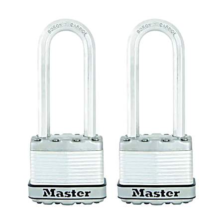 1-3/4 in Wide 2-1/2 in Long Shackle Magnum Laminated Steel Padlock - 2 Pk Keyed Alike