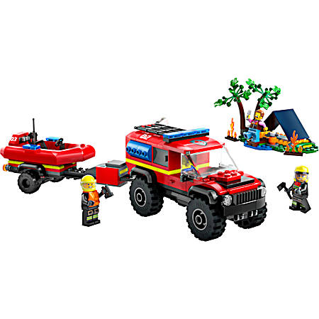 City 4x4 Fire Truck w/ Rescue Boat