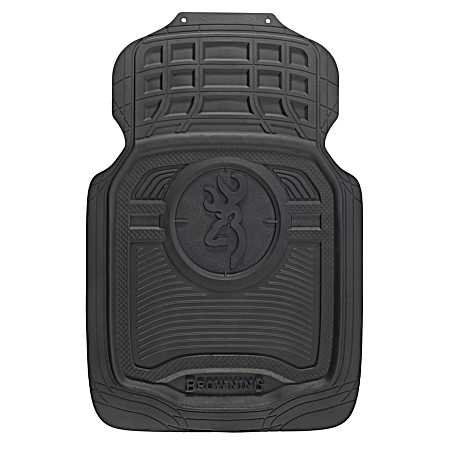 2 pc Black Scope Front Floor Mat Set