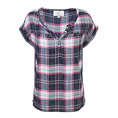 Women's Sleeveless Henley Top w/ Yoke