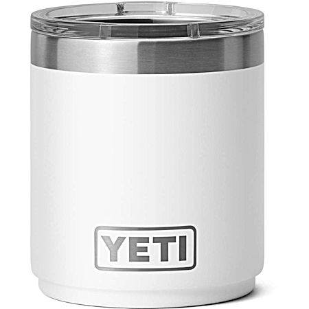 Rambler Lowball 10 oz White Tumbler w/MagSlider Lid