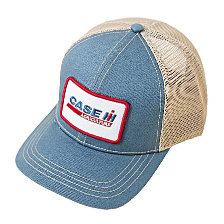 Men's Light Blue/Ecru Vintage Patch Logo Trucker Cap