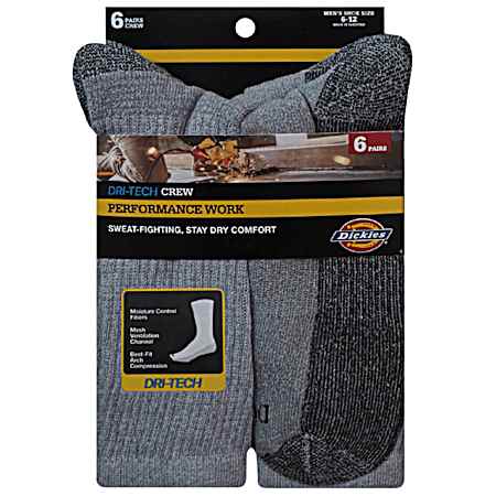 Men's Dri-Tech Crew Socks - 6 Pk