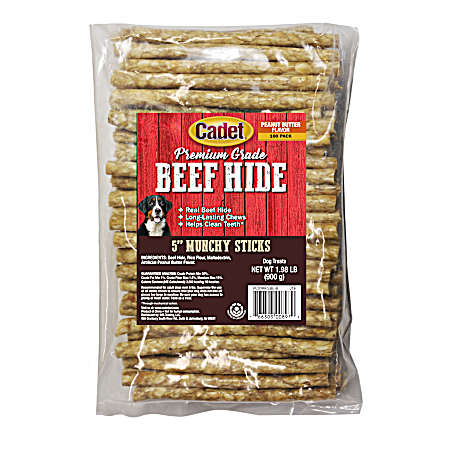 5 in Munchy Peanut Butter Sticks Dog Treats - 100 Ct